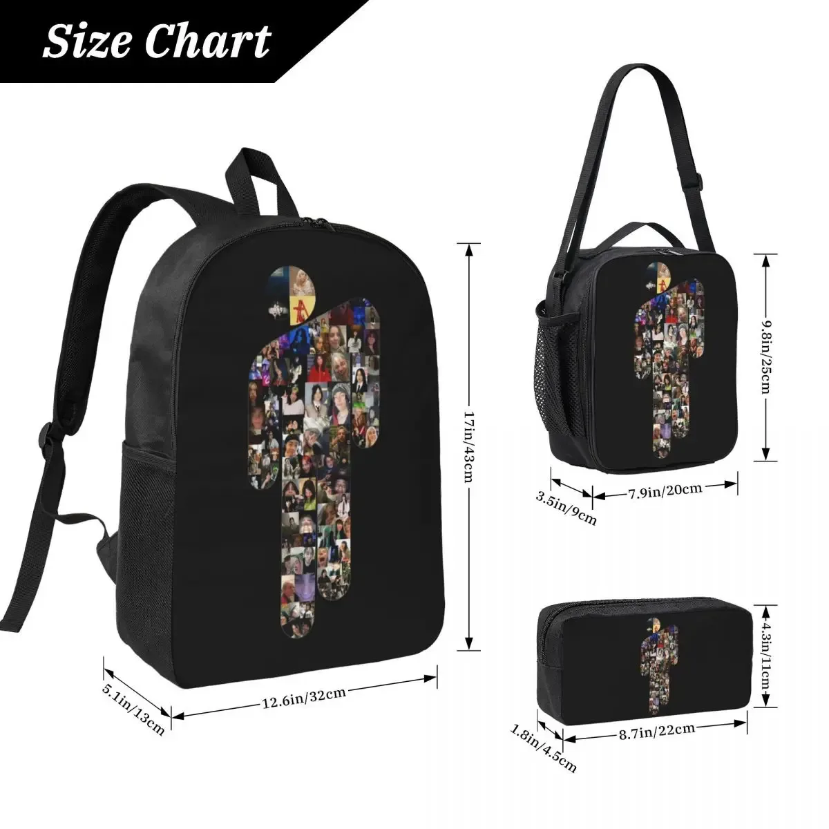 Sac à dos pour étudiant, sac d'école, sac à bandoulière pour ordinateur portable, sac à dos pour album musical Hit Me Hard And Soft, sac à déjeuner isotherme 3 pièces, trousse à crayons