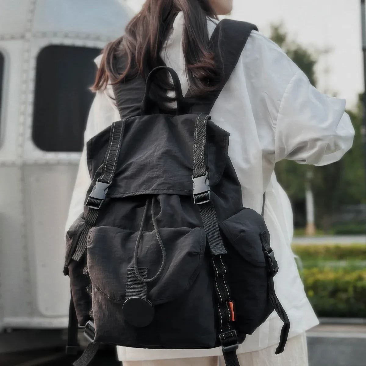sac à dos léger à cordon extérieur de style japonais pour filles, sac à dos de voyage décontracté, sac d'école de sport pour hommes, grande capacité, cyclisme, voyage d'affaires, sens haut de gamme