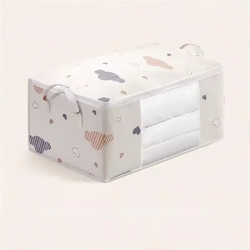 sac de rangement pliable grande capacité homefish avec poignée renforcée et fermeture éclair robuste pour couvertures et literie - sac organisateur