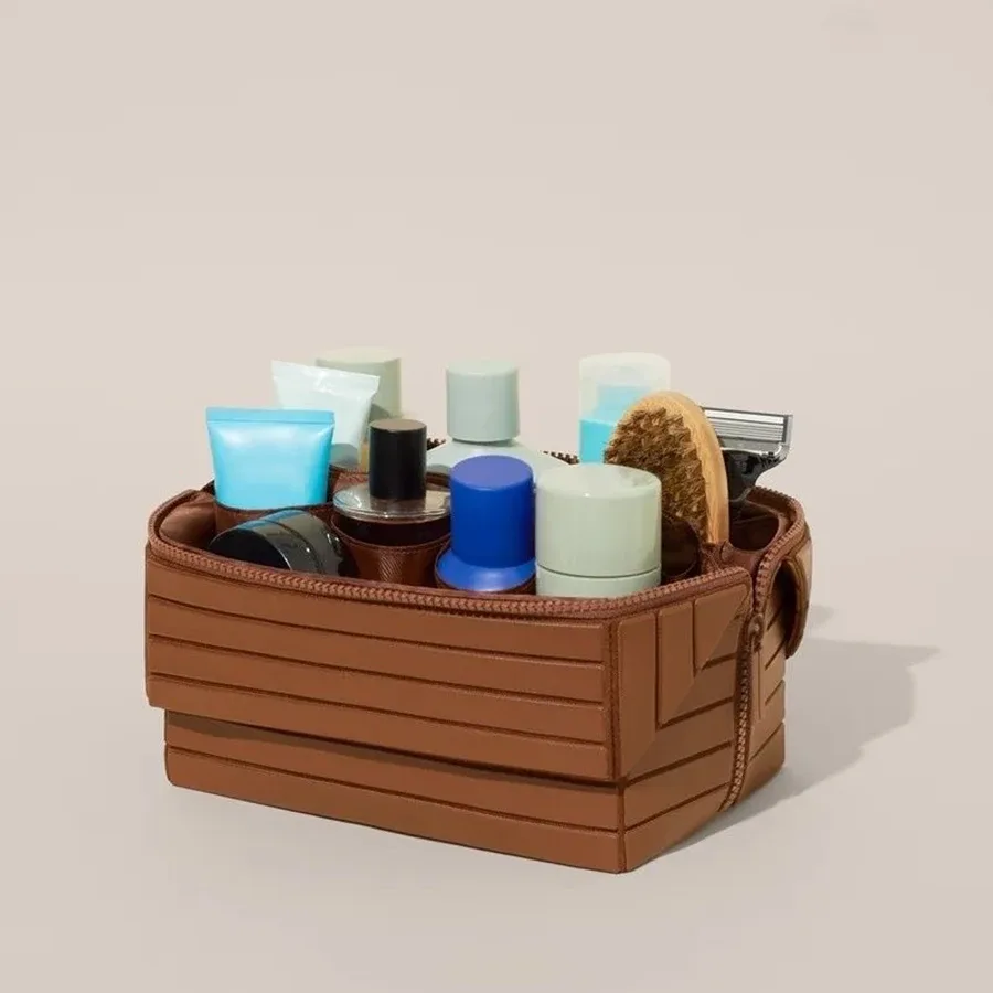 trousse de maquillage de voyage pliable, grande trousse de toilette imperméable, organisateur cosmétique suspendu avec compartiments anti-déversement pour le maquillage