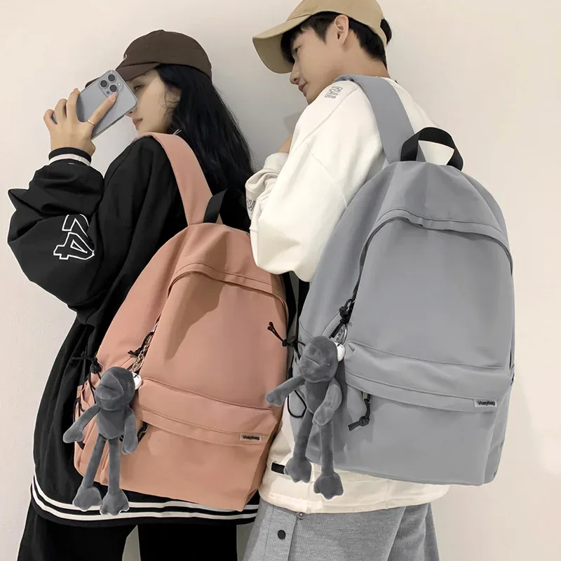 sac à dos pour femmes, couleur unie, grande capacité, décontracté, sac d'école pour étudiants, sac unisexe pour ordinateur portable, nouvelle mode