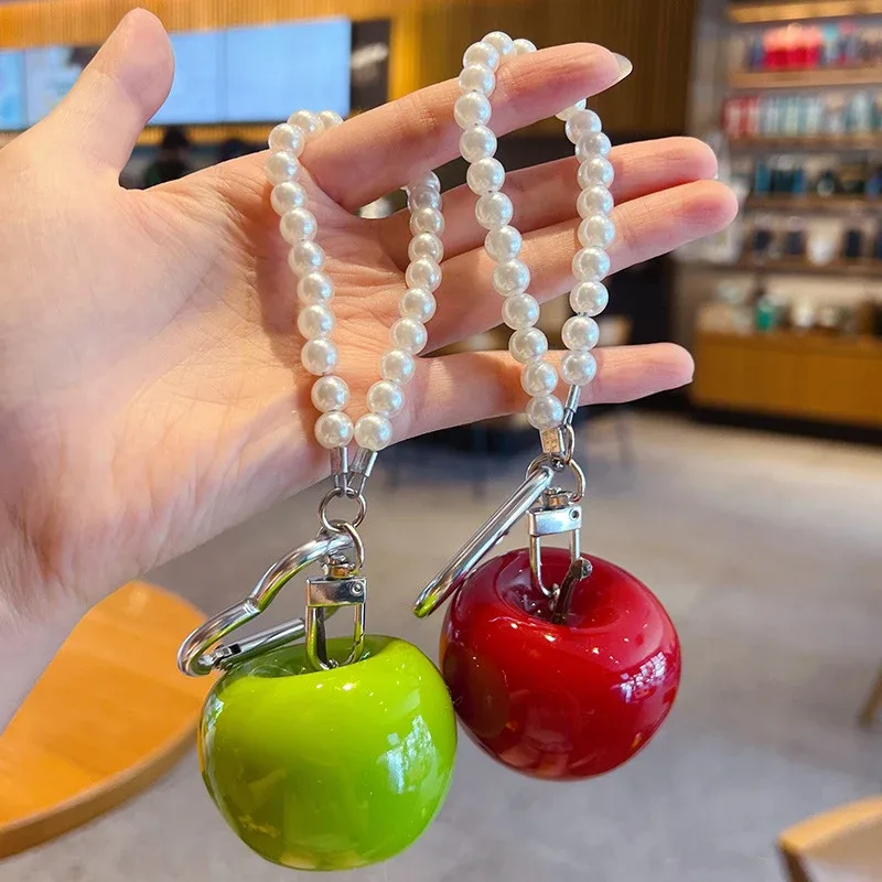 Porte-clés Pomme en Résine, Pendentif Mignon pour Sac, Breloque pour Clés de Voiture, Décoration Créative pour Sac à Main et Sac à Dos, Mini Ornement, Cadeau