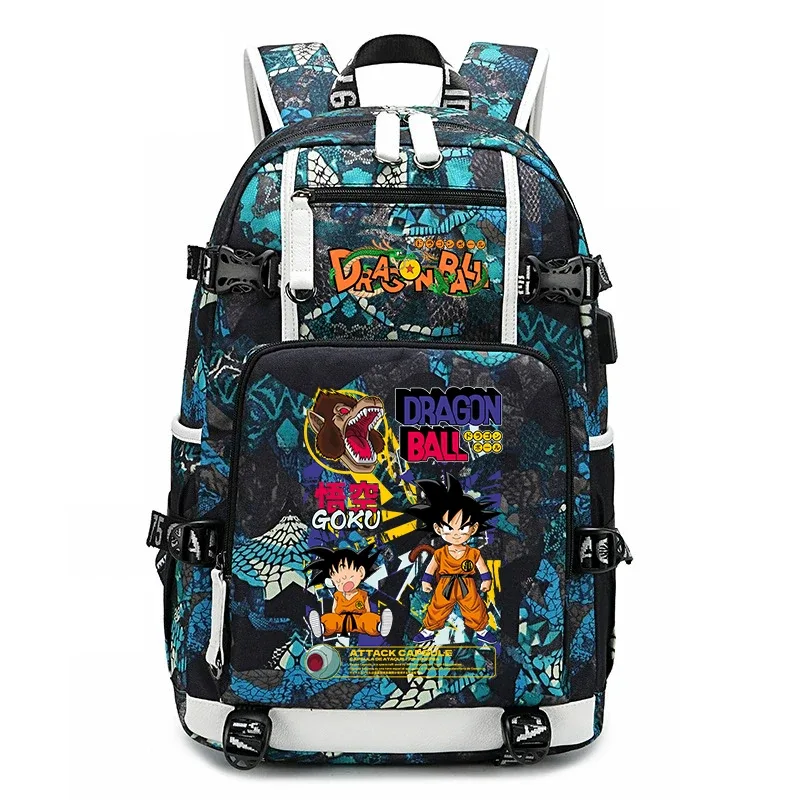 Sac à dos pour étudiants avec imprimé Dragon Ball Z, grande capacité, sac à dos décontracté pour enfants, adolescents, garçons et filles, pour l'école et les voyages