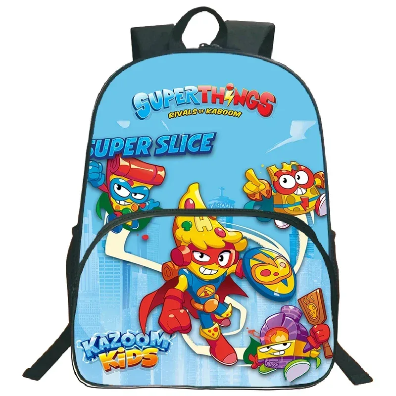 jeu superzings sac à dos 16 pouces garçons filles bookbag dessin animé sac à dos superthings sacs d'école étudiants sacs de voyage sac à dos à fermeture éclair
