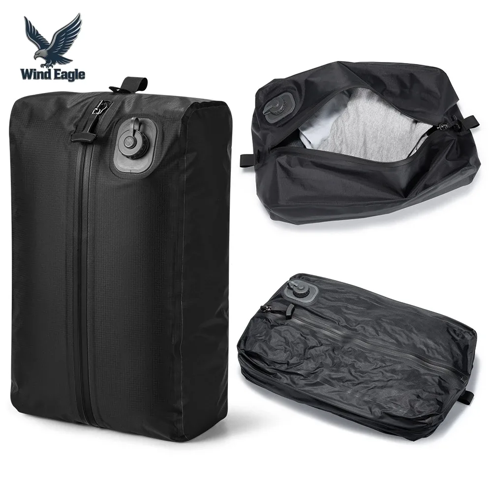 sac de compression sous vide électrique automatique rechargeable, sac de rangement de voyage étanche en tpu, o