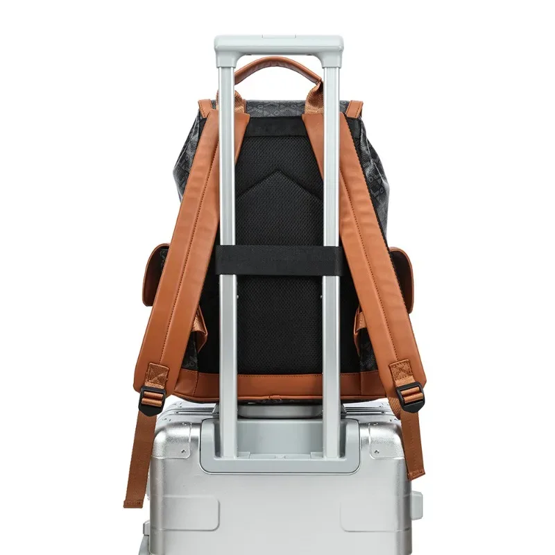 sac à dos à carreaux de luxe pour hommes, poches à rabat, sacs de voyage de grande capacité, sac à dos pour ordinateur portable de 15 pouces, cartable masculin