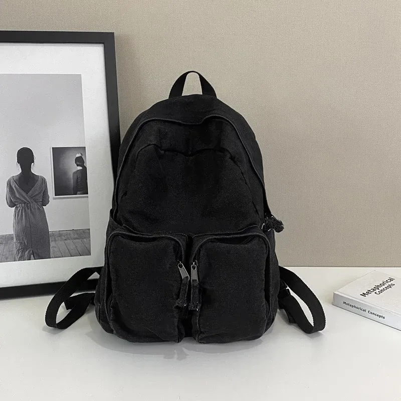denim fermeture éclair décontracté mode sacs à dos solide grande capacité 2025 haute qualité sacs pour femmes polyvalent haute qualité sacs à dos