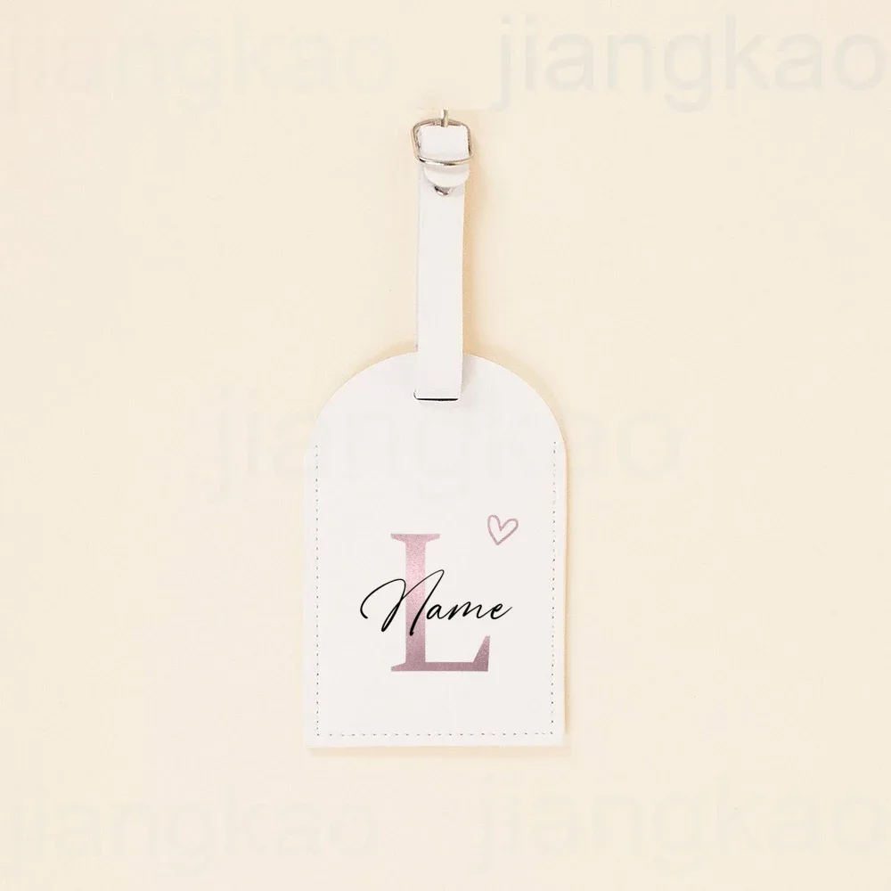 étiquette de bagage personnalisée en pu, lettre en forme de cœur avec nom, étiquette de valise, accessoire de voyage, cadeau d'anniversaire de mariage pour elle