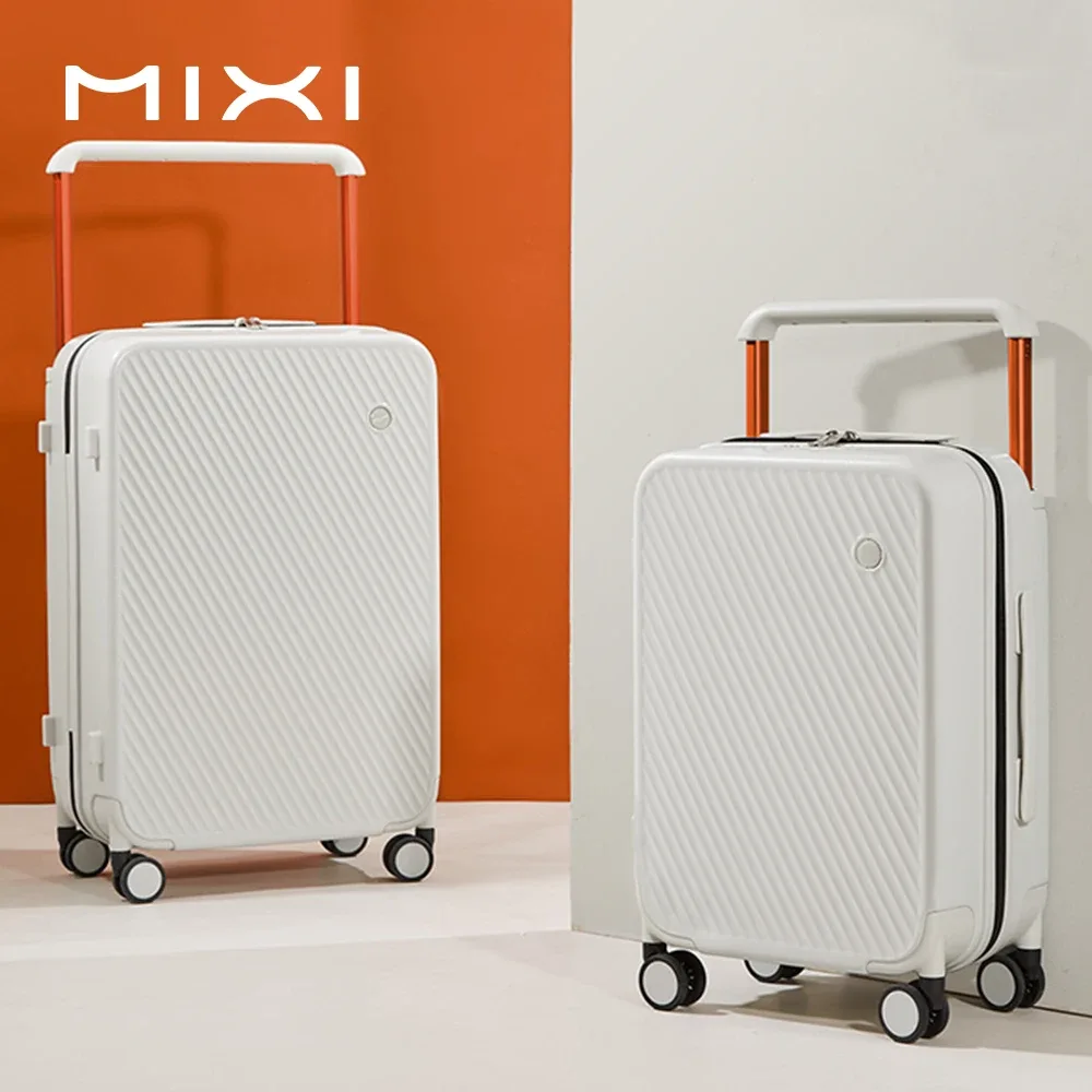 mixi – valise de voyage à poignée large, roulettes à roulettes, côté dur, pc, serrure tsa, unisexe, 20 et 24 pouces
