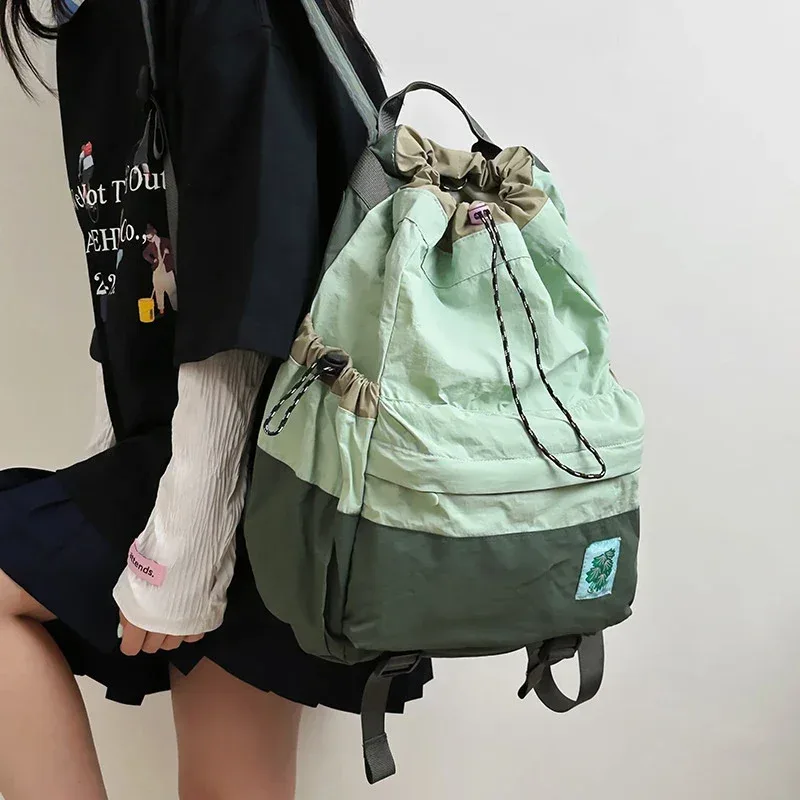 printemps été léger voyage op street sle double sac à bandoulière fourre-tout couleur ket cordon sac à dos avec cordon de serrage