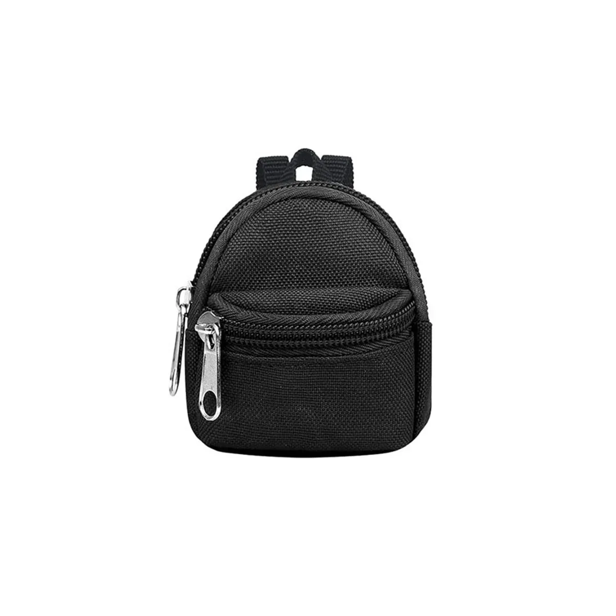 1 pièce mini sac à dos porte-monnaie à fermeture éclair double épaule avec porte-clés et pendentif