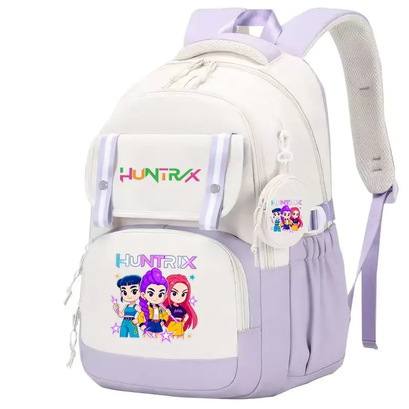 mochila kpop demon hunters – sac à dos imprimé léger, cartable pour fille, sac de voyage décontracté pour les déplacements