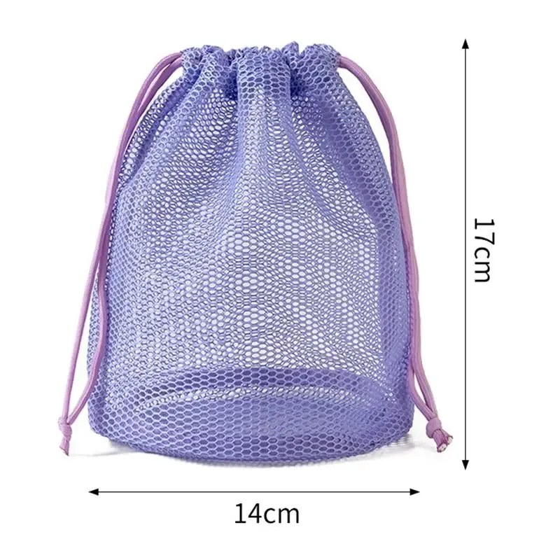 pochette de rangement en maille de nylon avec cordon de serrage, sac de voyage polyvalent pour produits numériques, organisateur de maquillage et cosmétiques, pour l'extérieur