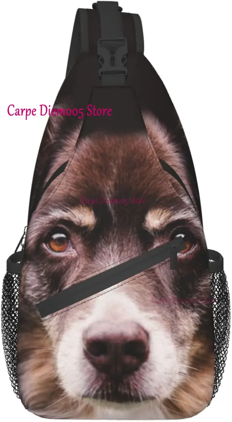 collie – sac à dos à bandoulière en corde, motif floral, triangle, canfeng, sac à dos pour voyage, randonnée, sac de jour