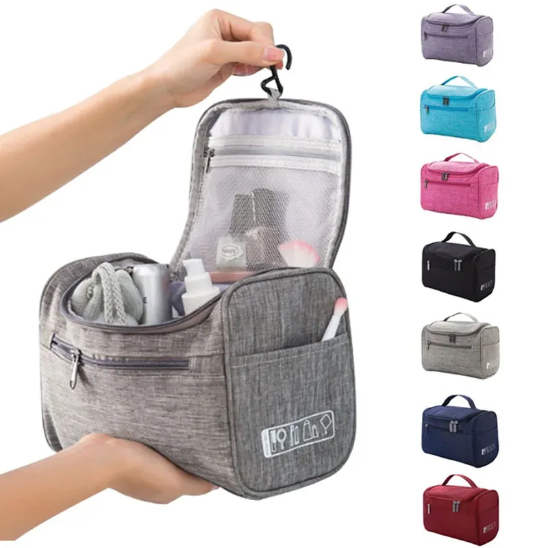 Sac à cosmétiques portable suspendu, organisateur de rangement pour articles de toilette de voyage, trousse de toilette pour hommes et femmes, accessoire de maquillage