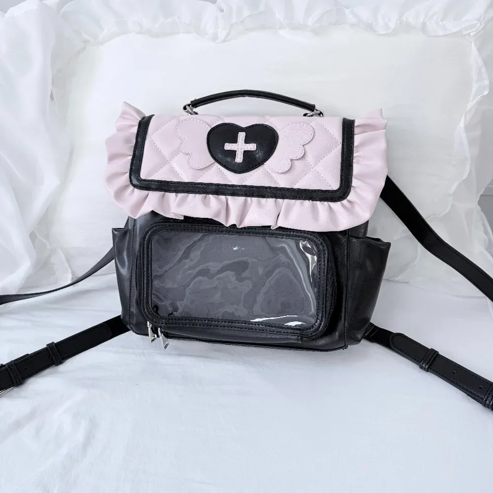 transparent ita mochilas mujer original carré mochila hit couleur design sac multi-fonction sac à dos doux cool sacs pour femme