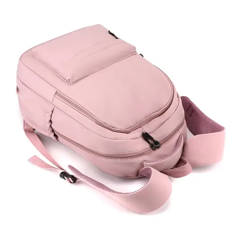 chat noir rose sac à dos étudiant lettre livre sac fille ordinateur portable sac d'école adolescent sac de voyage sac à dos unisexe collège ordinateur sac