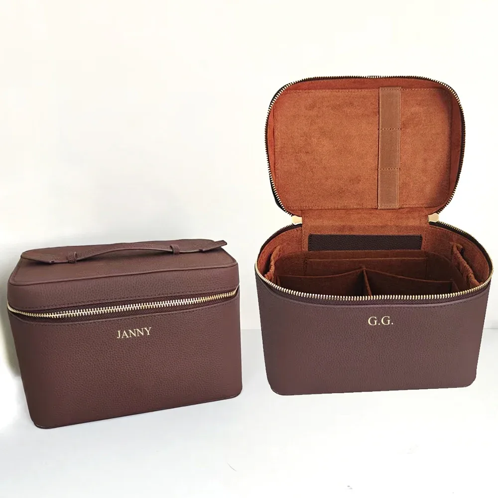 grande trousse de maquillage femme grande capacité personnalisable avec poignée supérieure – idéale pour voyage, cadeau, organisateur de pinceaux et cosmétiques pour maquilleuses