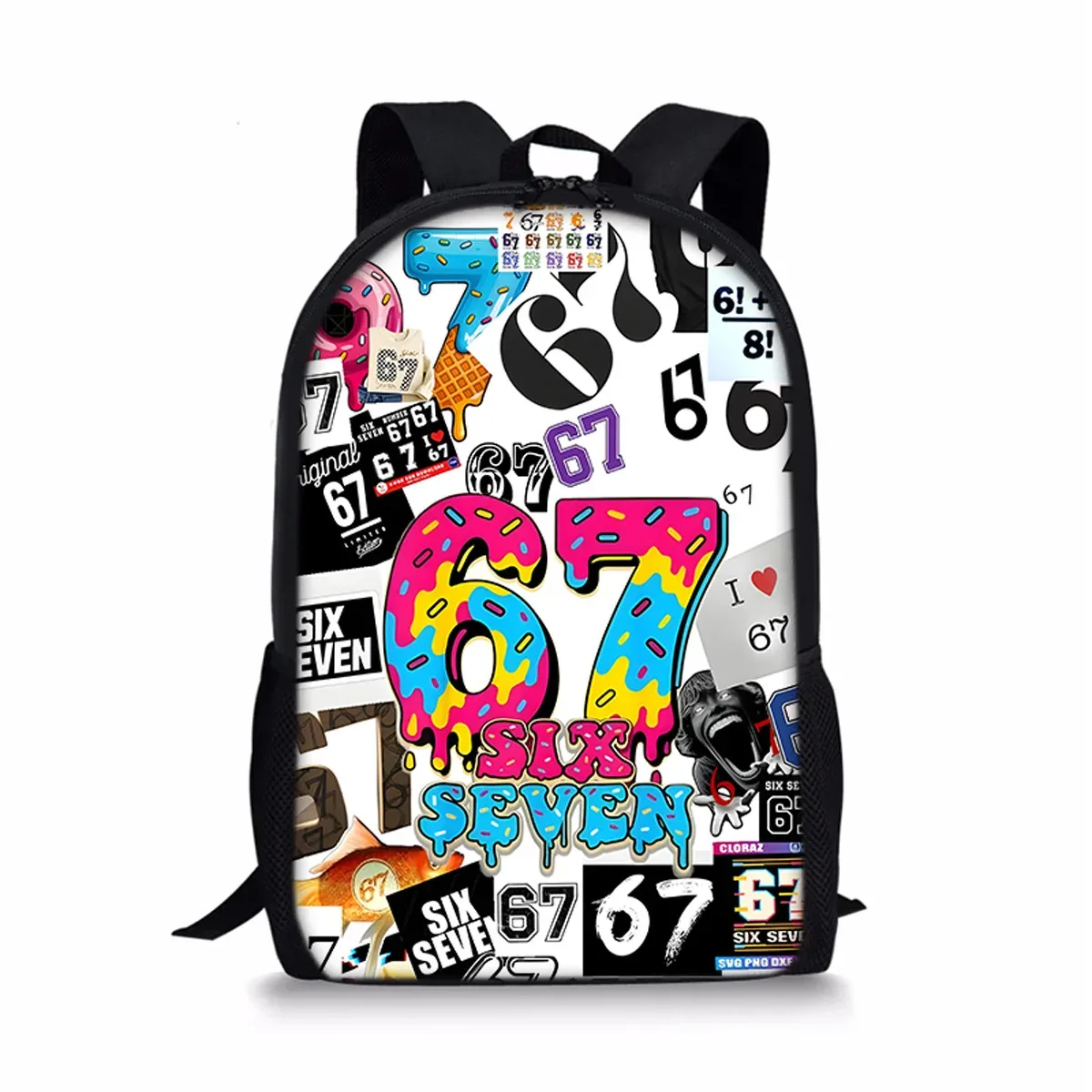 sacs à dos classiques populaires et amusants 67 six sept pour écoliers, sacs d'école imprimés en 3d, sacs à dos oxford imperméables pour garçons/filles, sacs à dos pour ordinateur portable