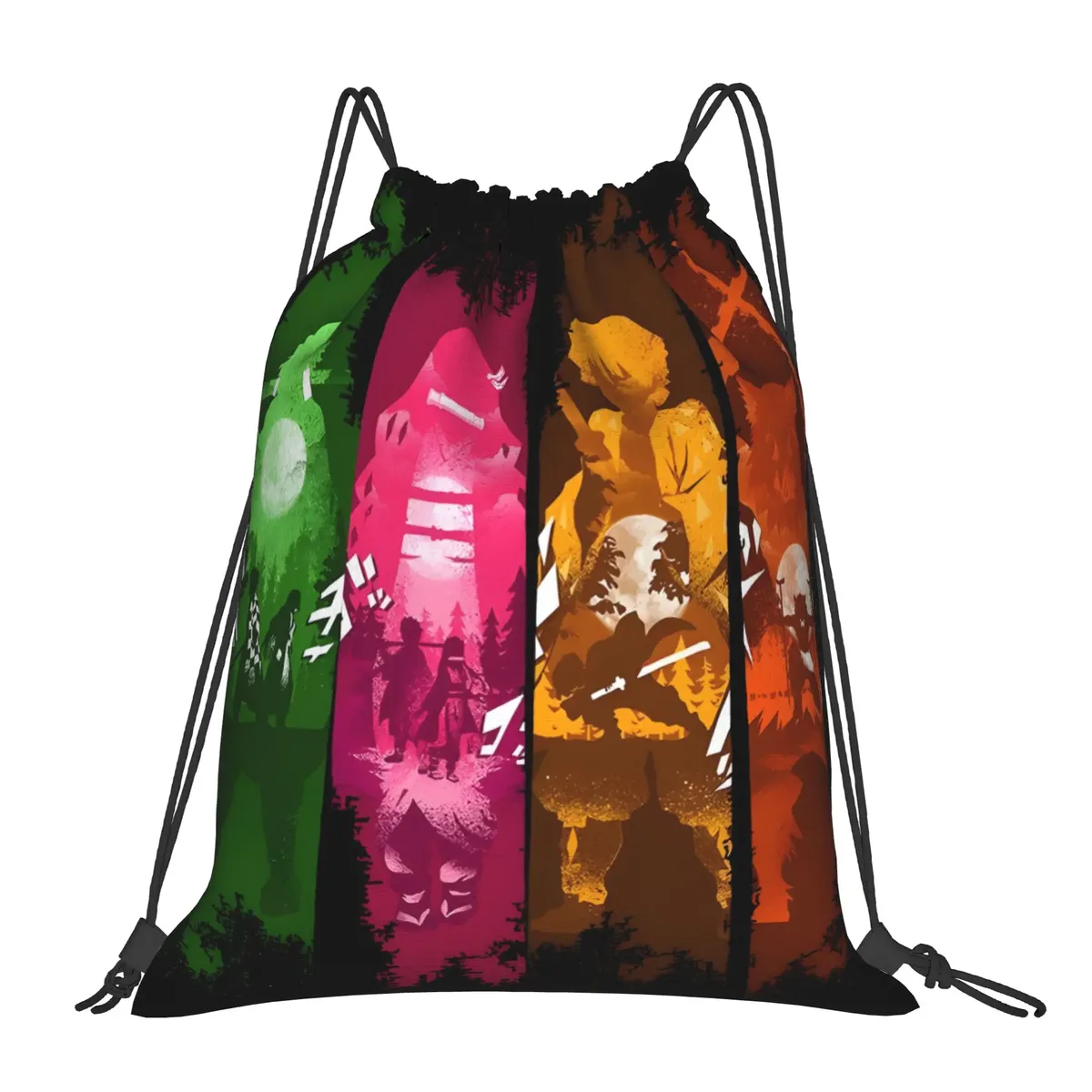 sac à dos avec cordon de serrage imprimé shinobu kocho cloak demon slayer, sac de rangement pour hommes et femmes, sac de voyage pour adolescents, 1 pièce