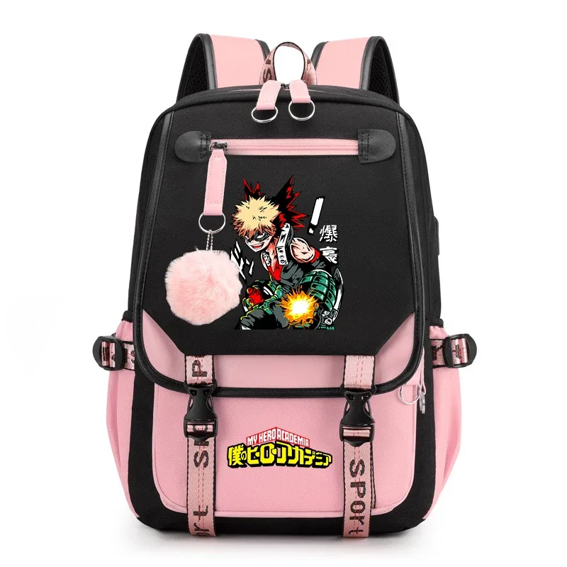sac à dos d'étudiant imprimé my hero academia, léger et décontracté, pour filles, pour l'école et les voyages