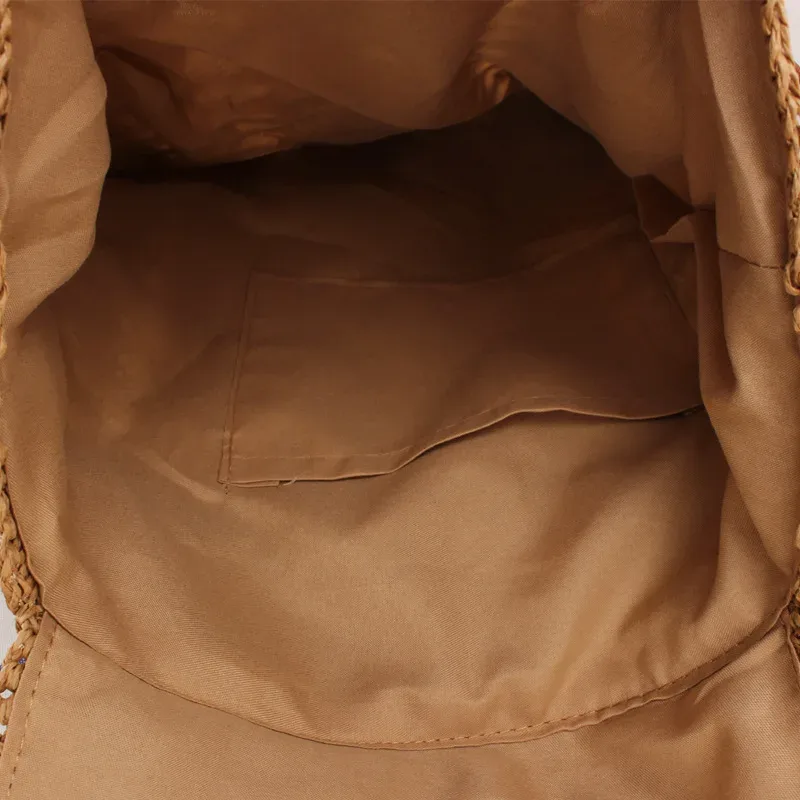 sac à dos en paille pour femmes, tissé à la main, décontracté, plage, vacances, sacs seau, sacs à dos de voyage pour femmes, mochila ж salah, rюкзак