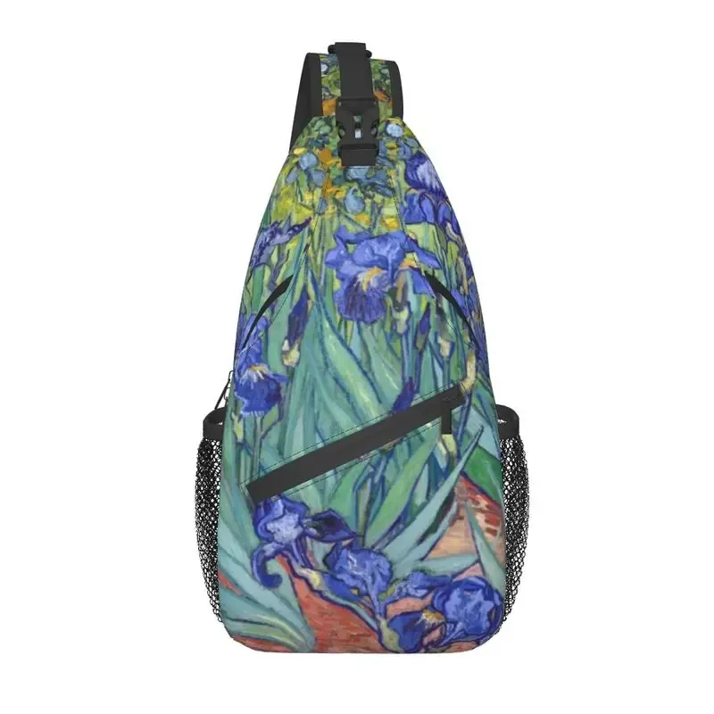 sac à dos à bandoulière motif fleurs d'amandier pour homme, accessoire décontracté de voyage, motif peinture de vincent van gogh