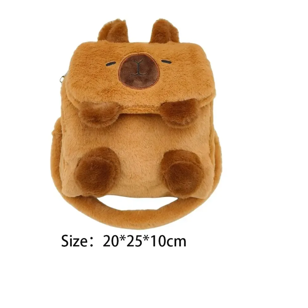 peluche dessin animé capybara poupée sac à dos simplicité motif animal sac campus sac à bandoulière poilu capybara sac à rabat dame sac à bandoulière
