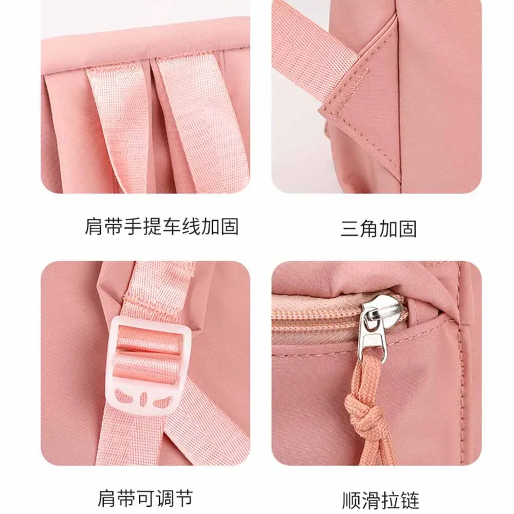 sac à dos personnalisé pour collégiens de grande capacité, nouveau style universitaire, sac à dos personnalisé de couleur unie + trousse à crayons + sac à déjeuner