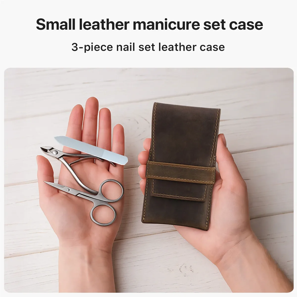 étui en cuir véritable pour kit de manucure et pédicure, pochette de rangement pour coupe-ongles, outils, ciseaux à ongles, sac de voyage