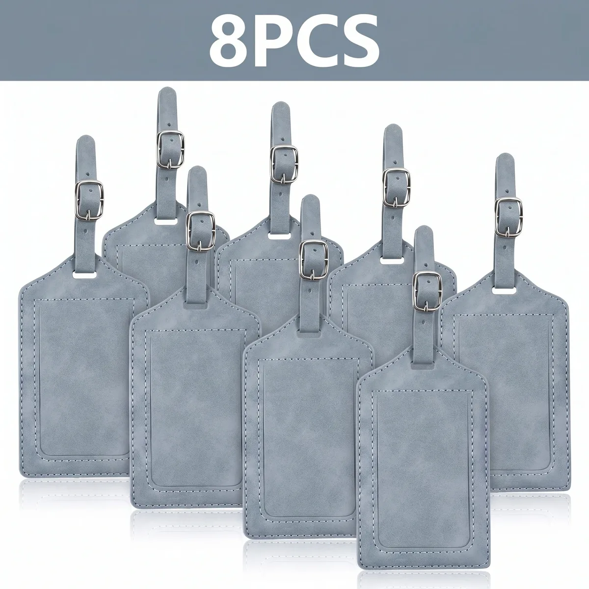 étiquette de bagage en cuir pu, 3/5/8 pièces, boucle métallique réglable, étanche, anti-perte, pour sac à dos, sac de golf