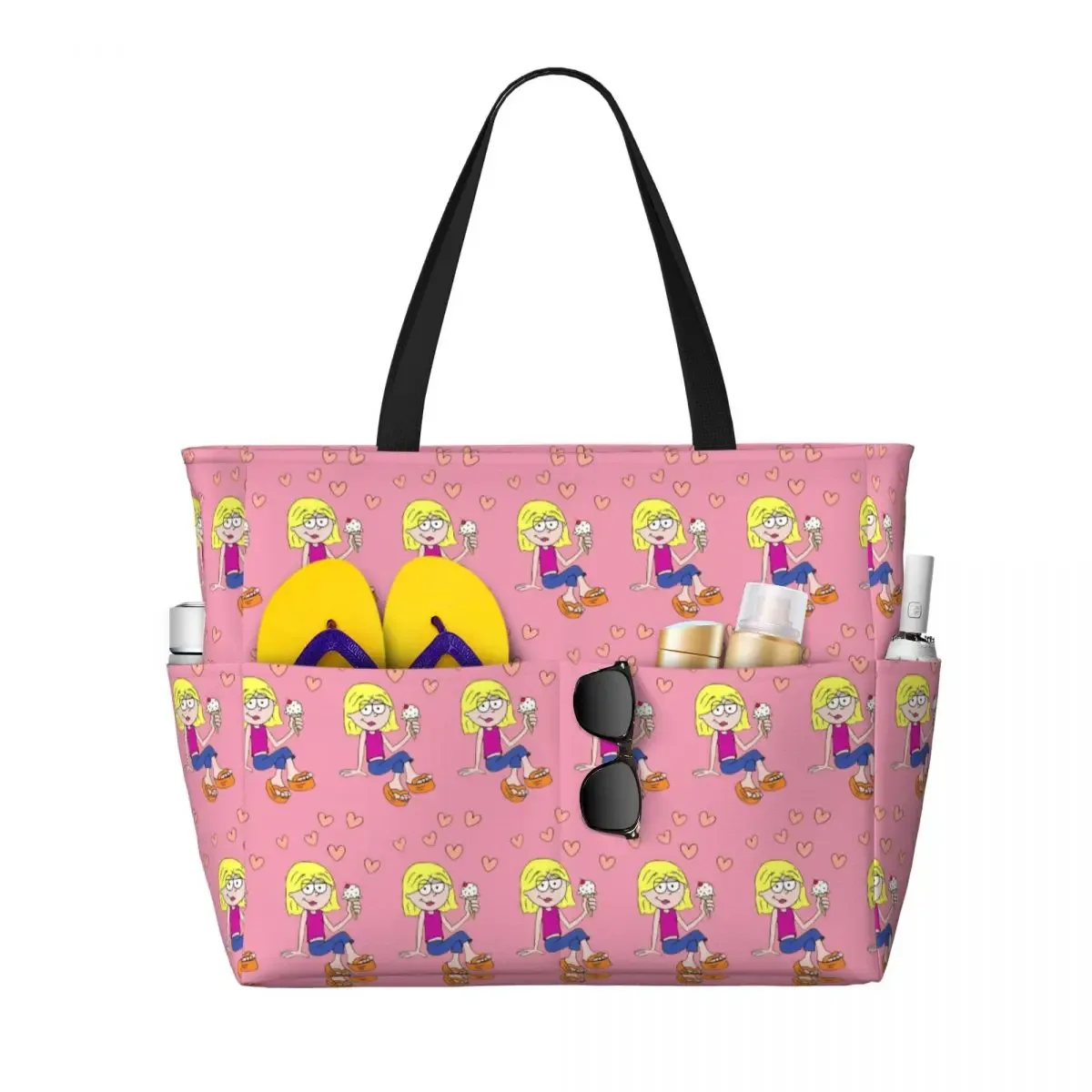 lizzie mcguire – sac fourre-tout de plage à motif de dessin animé, sac de sport, de yoga, grand sac fourre-tout pour femmes, sac de voyage, sac de fitness