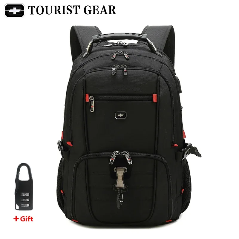sacs à dos suisses pour hommes, sac de voyage, sac à dos antivol pour affaires, mochila avec chargeur usb, sac à dos pour ordinateur portable 15.6 17 pouces, étanche