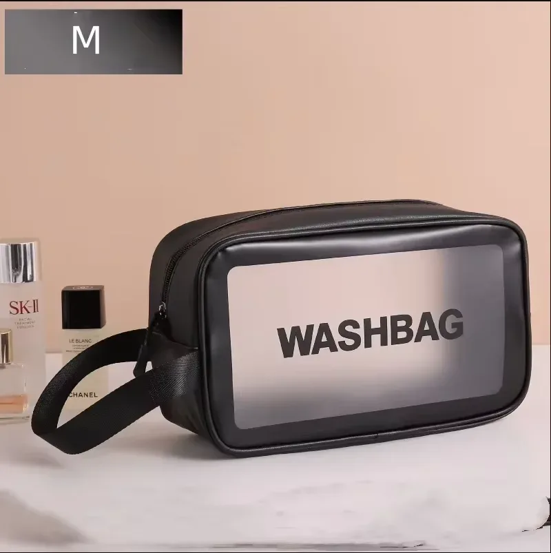 sac de lavage de voyage portable, pochette de rangement transparente et étanche pour maquillage, organisateur de cosmétiques de grande capacité, étui de beauté pour femmes