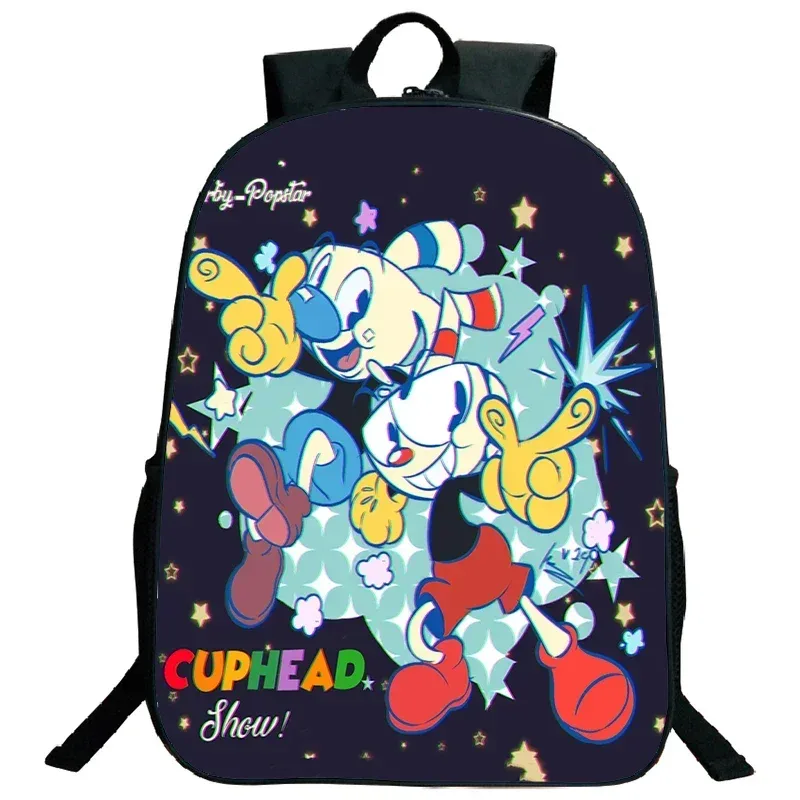 sacs de voyage, sacs d'école souples, sac à dos pour ordinateur portable, grande capacité, sac à dos imprimé cuphead pour garçons et filles, sac d'école cosplay pour étudiants