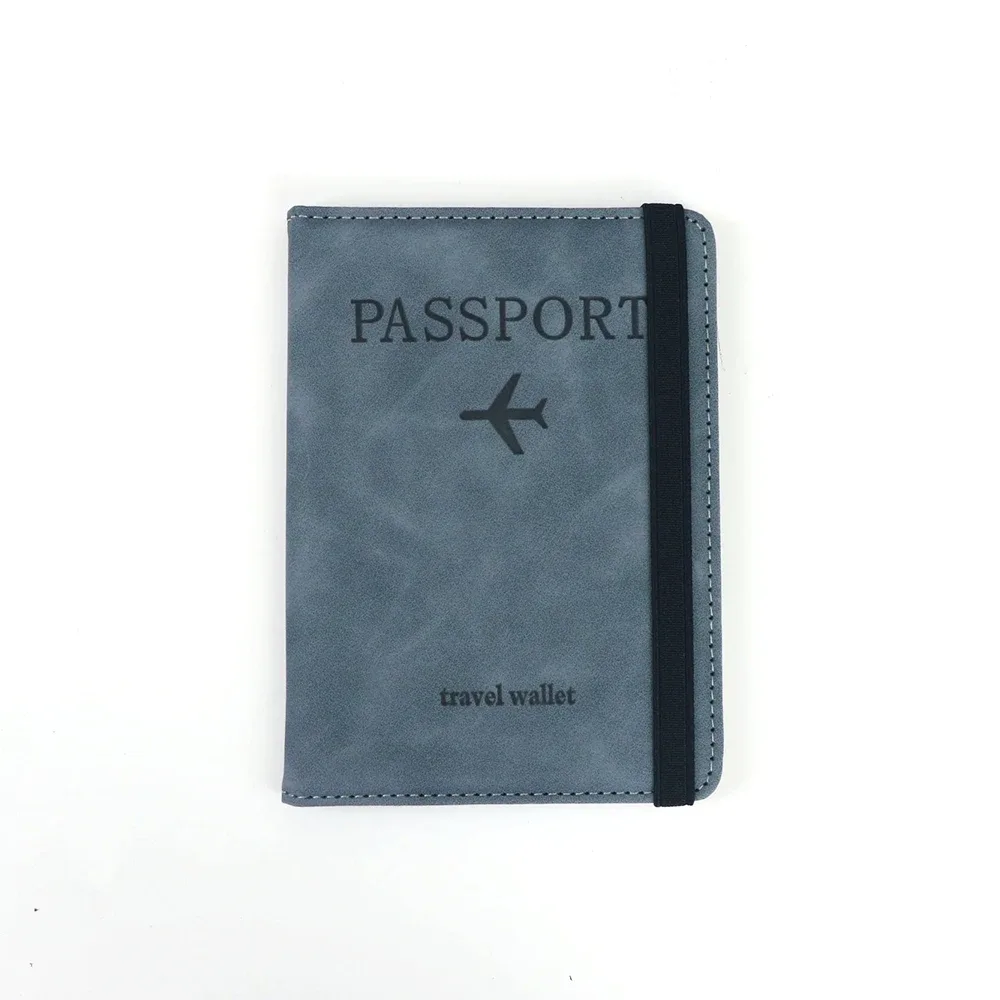 porte-cartes en cuir pu personnalisé avec nom, porte-passeport, housse de passeport rfid, sac de voyage multifonctionnel, porte-documents