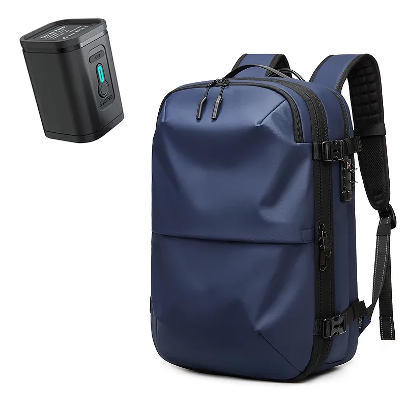 sac à dos de voyage pour hommes, sac à dos à compression sous vide pour ordinateur portable de 17 pouces, sac à dos d'affaires de grande capacité, sac à dos d'école extensible pour randonnée