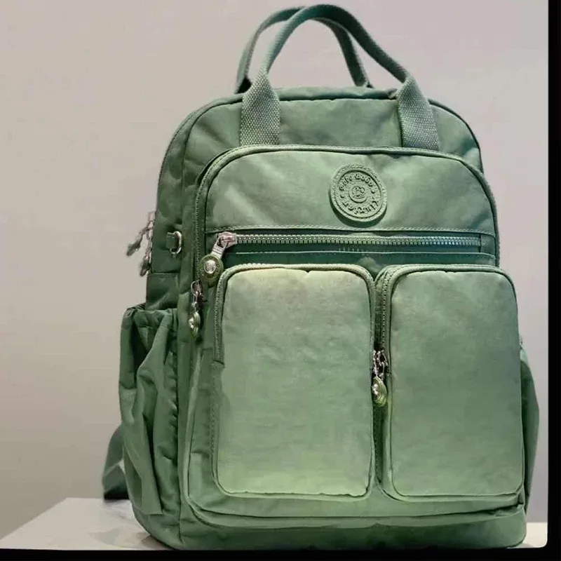 sac à dos imperméable en nylon pour femmes, poignée souple, solide, multi-poches, fermeture éclair, sacs d'école pour ordinateur portable, 2023