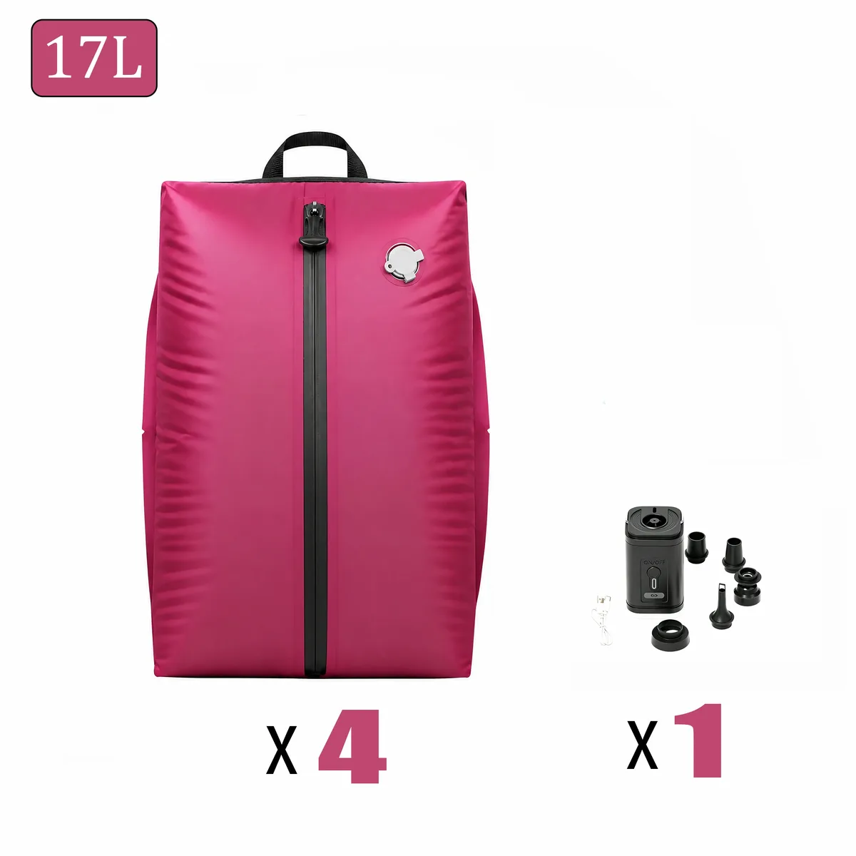 sacs de rangement étanches ip67 17l, cube de compression en polyester tpu pour vêtements, organisateur de valise avec fermeture éclair, réutilisables et antihumidité, pour linge de maison, avec pompe électrique incluse