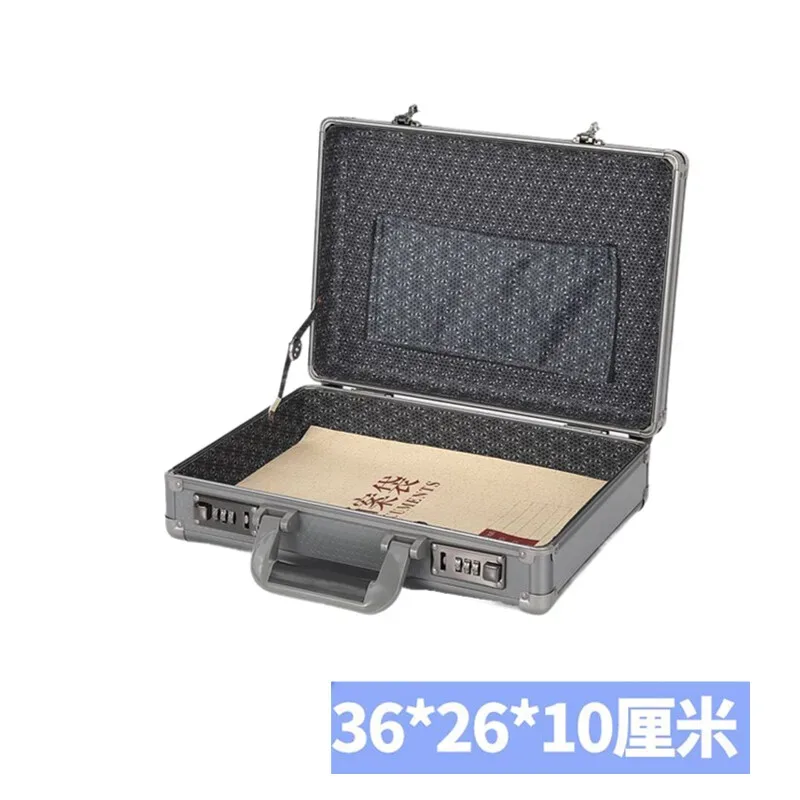mallette rigide d'affaires avec serrure-boîte de sécurité de bureau coffre-fort pour documents pour fichiers, certificats, espèces, valise portable