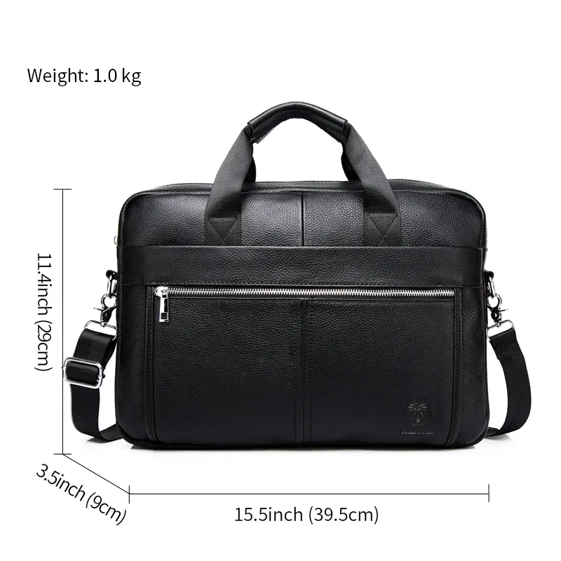 schlatum – porte-documents en cuir véritable pour hommes, sacs à main de luxe, porte-documents pour ordinateur portable, sac d'ordinateur de bureau de 15 pouces
