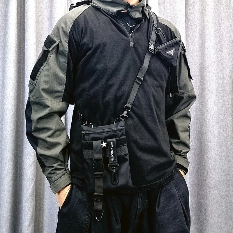 sac à bandoulière tactique multifonction réglable rapide pour hommes, sangle de sport de plein air, style techwear, accessoires de sac à bandoulière