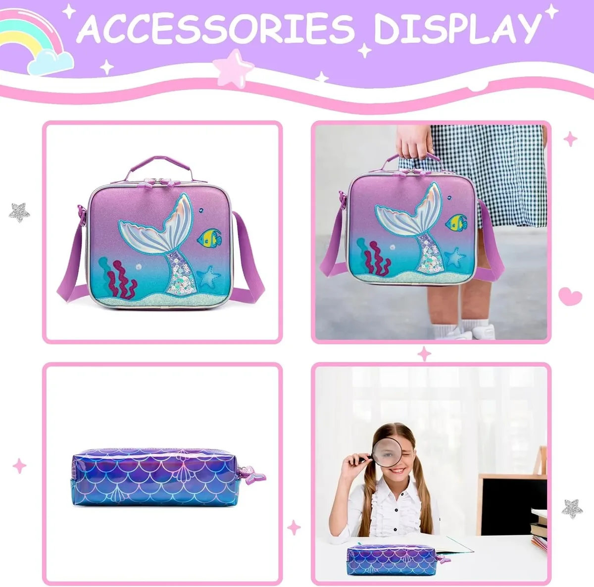 ensemble de sacs à dos roulants pour filles, sac à dos d'école avec roulettes, bagages de voyage, sac à dos à roulettes pour enfants, essentiels de rentrée scolaire