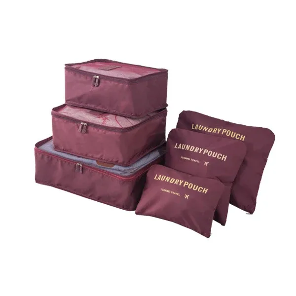 sac de rangement de voyage, ensemble de six pièces de bagages, sac de tri de vêtements, vêtements de voyage d'affaires, chaussures, sac de rangement d'emballage de sous-vêtements