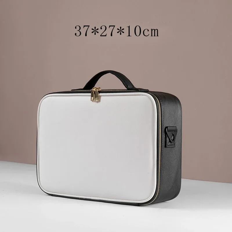 sac à cosmétiques en cuir pu imperméable, sac de rangement professionnel de grande capacité, sac à main de maquillage, trousse de toilette de voyage pour femmes