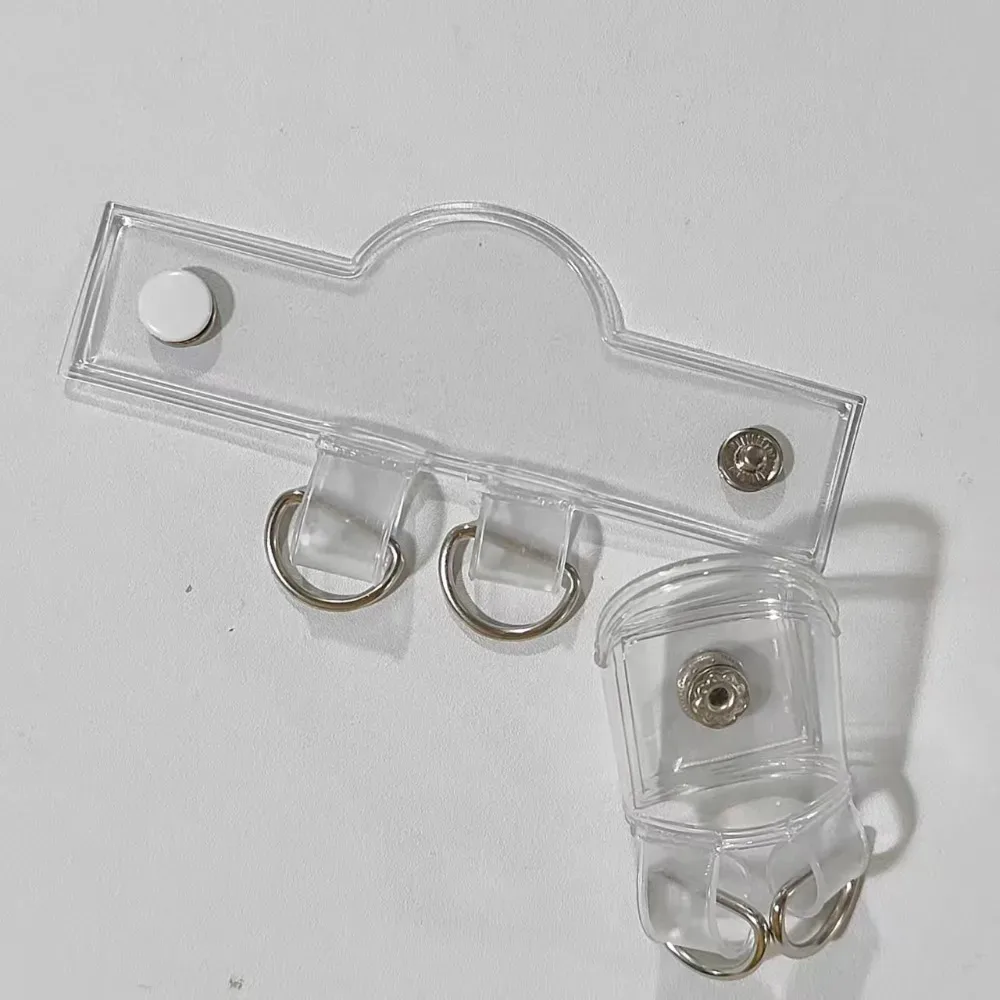 2 pièces nouvelles boucles d'extension transparentes en pvc pour sangle de sac à dos, clip de fixation pour sac à dos