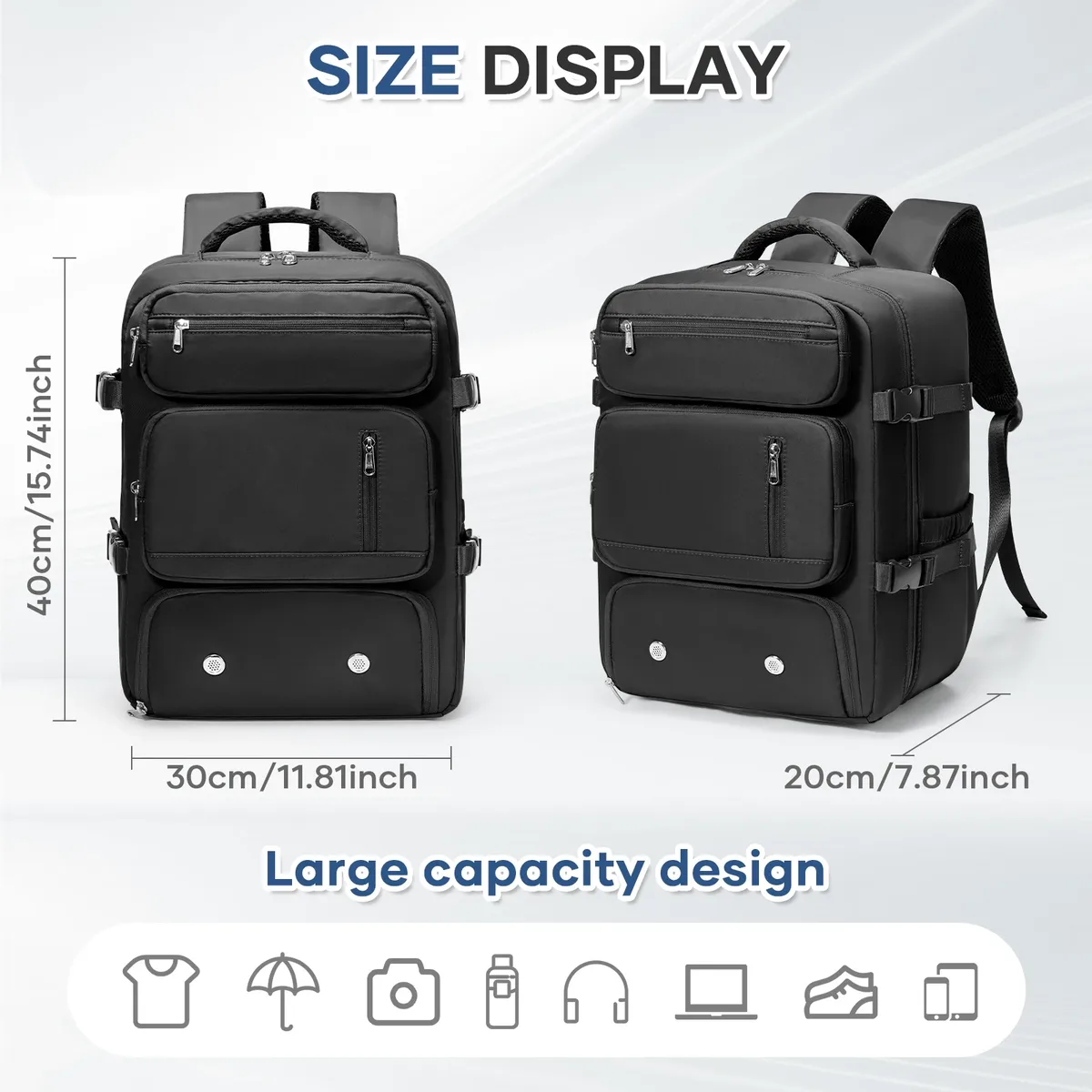 Sac à dos de voyage sac de cabine d'avion sac à dos Ryanair 40x20x25 bagages pochette d'ordinateur antivol hommes femmes sac pour sport Trekking