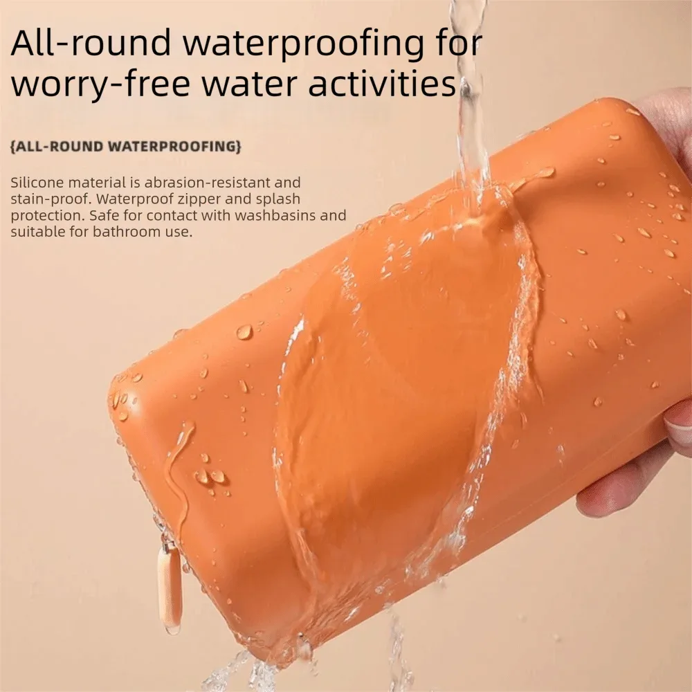 Sac de rangement pour cosmétiques en silicone de haute qualité, grande capacité, étanche, pochette de voyage, sac à main