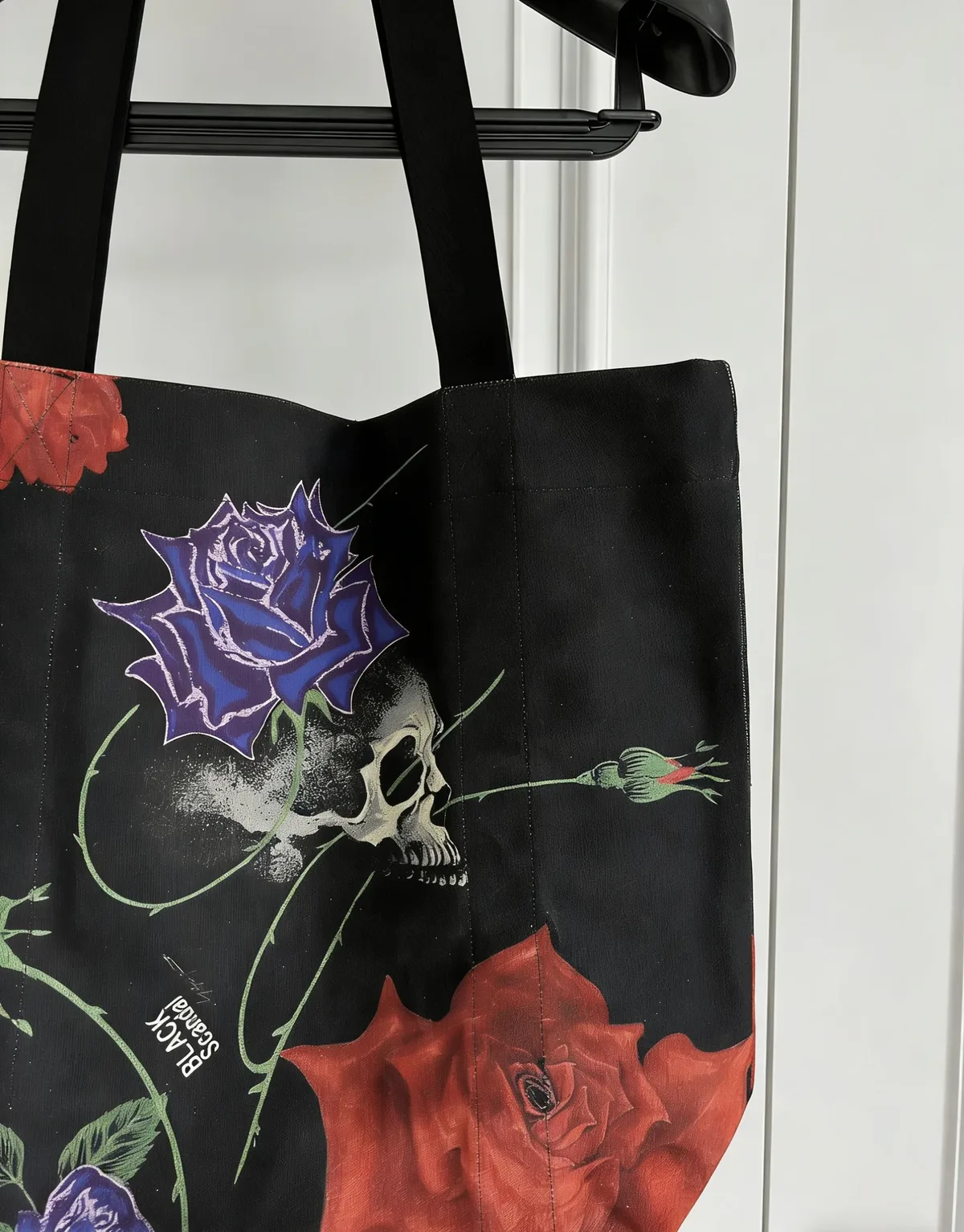 top-yamamoto design original rose crâne sac à bandoulière à main toile sac à provisions imprimé
