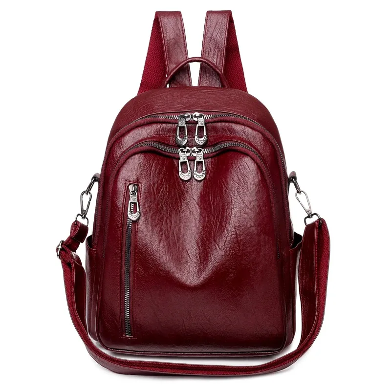 sac à dos à double usage en cuir souple pour femmes, nouveau sac de voyage décontracté de grande capacité, polyvalent et haut de gamme, petit ba, 2024